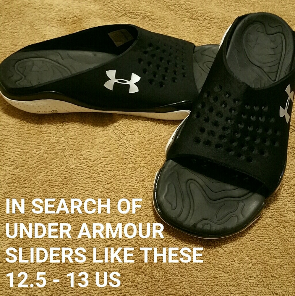 ISO UNDER ARMOUR SLIDERS, 12.5-13 US